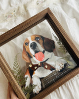 custom pet portrait on glass|framed wall art