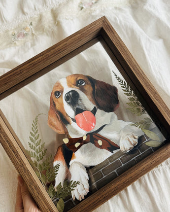 custom pet portrait on glass|framed wall art