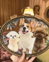 custom pet portrait on glass|framed wall art