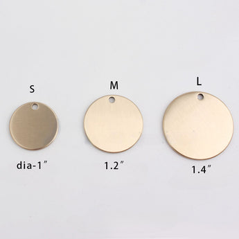 Round Metal Pet ID Tags-size