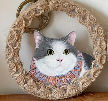 custom pet portrait keychain